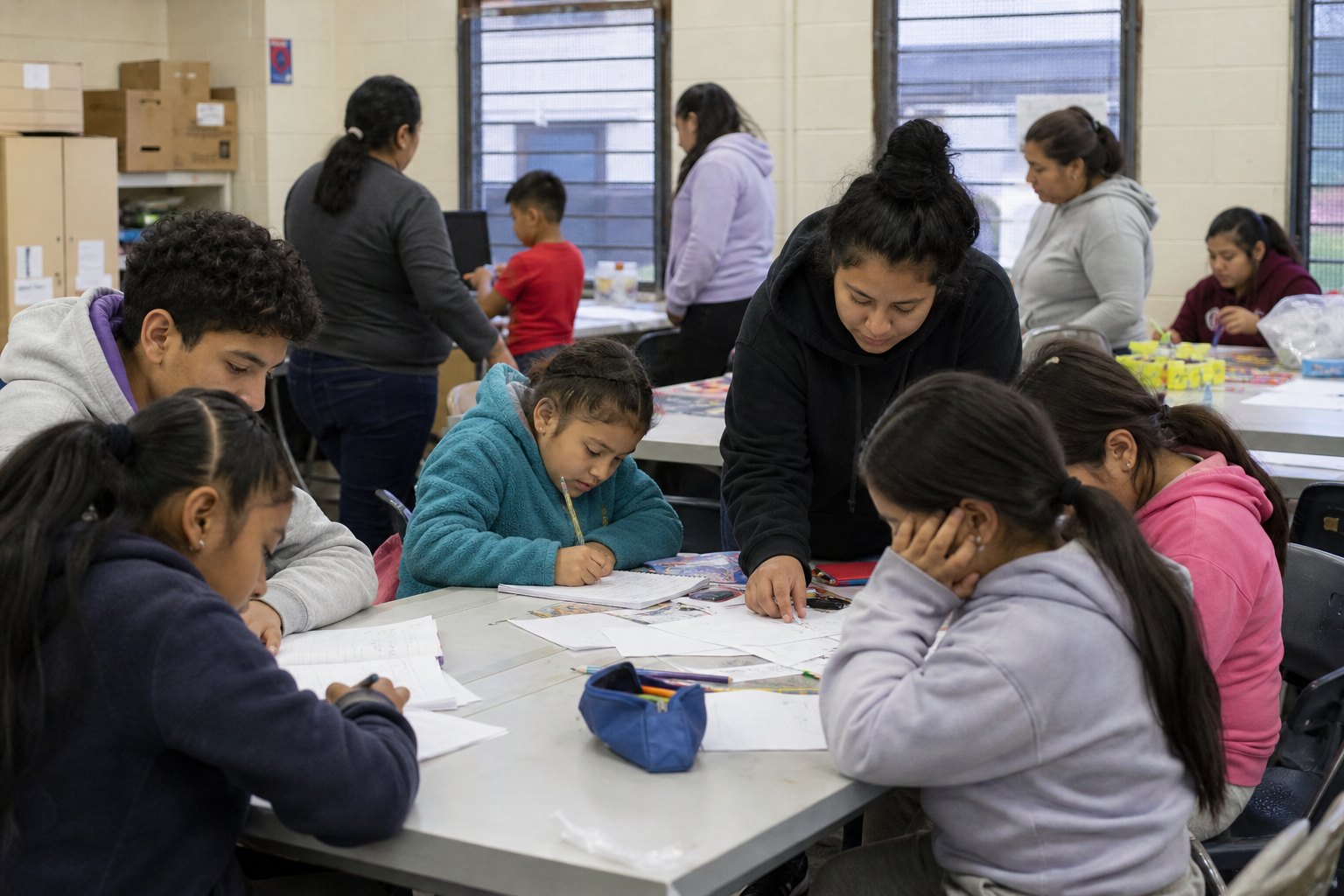 Brighton Park children and teenagers learning together after school